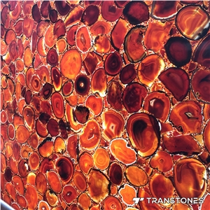 Agate Brown Gem Stone Panel Natural Onyx Color for Decoration