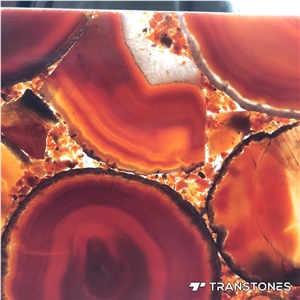 Agate Brown Gem Stone Panel Natural Onyx Color for Decoration