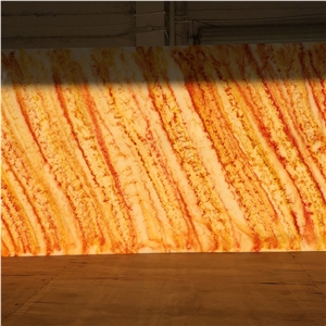 Alabaster Translucent Orange Color Wall Panel