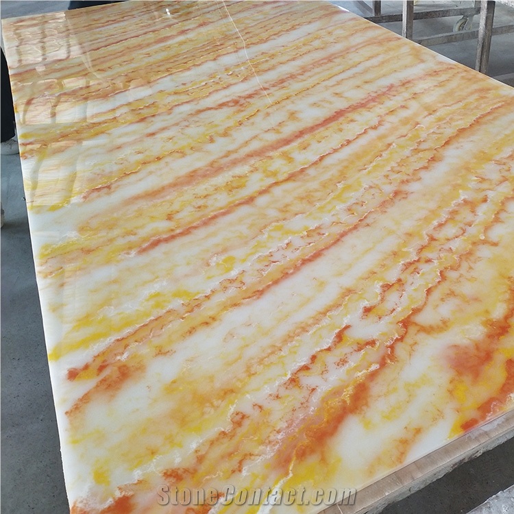 Alabaster Translucent Orange Color Wall Panel