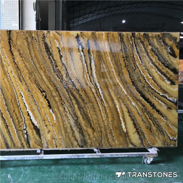 Artificial Stone Black Pattern Translucent Panels