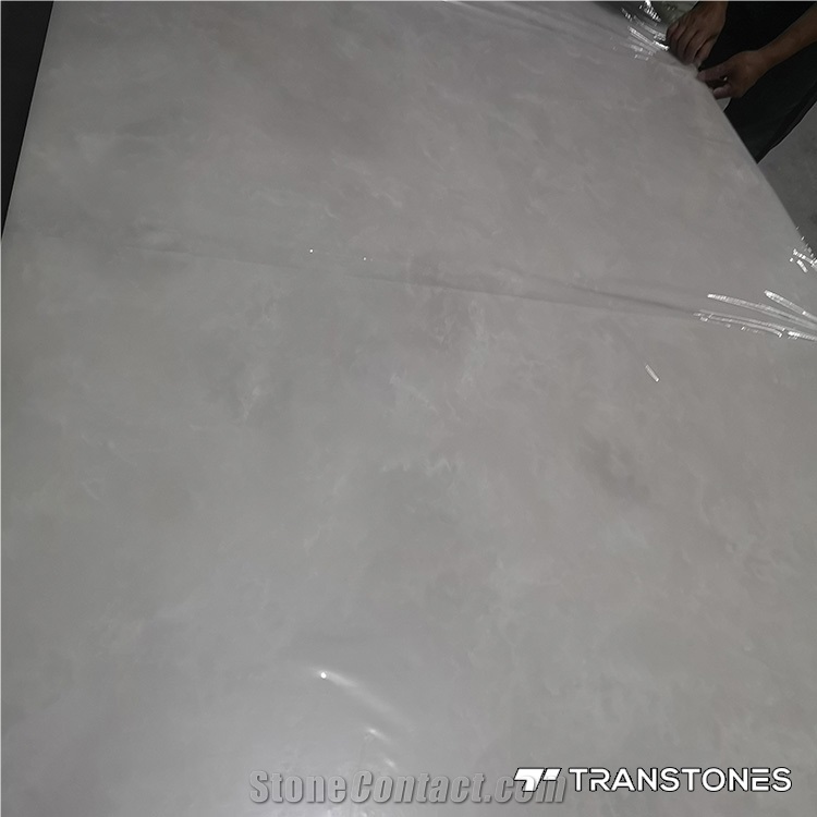 Honed White Customized Slab Counter Home Deco