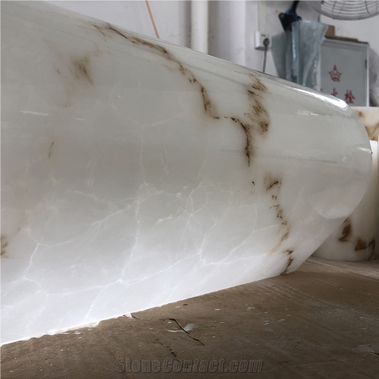 Hot Sale Faux Onyx White Color Alabaster Panels