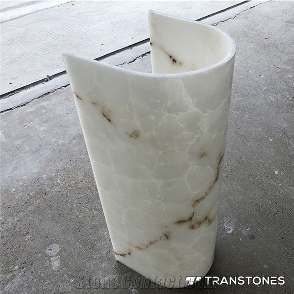 Interior Translucent White Alabaster Column Sheet