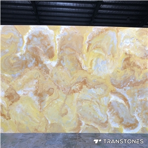 Polish Yellow Onyx Slab Resin for Wall Panels