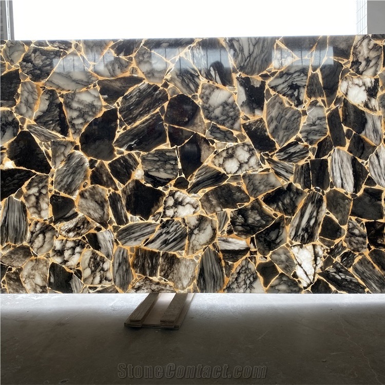 Polished Faux Onyx for Kitchen Wall