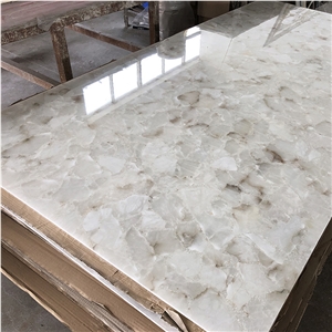 Polished White Faux Onyx Stone for Hotel Wall Decors