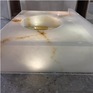 Translucent Stone Artificial Onyx Stone for Vanity Top with Basin