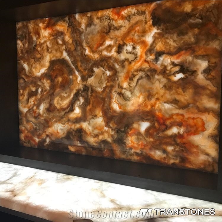 Translucent Stone Veneer Backlit Faux Onyx Panel