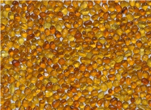 Amber Crystal-4905 Glass Pebble Mosaic