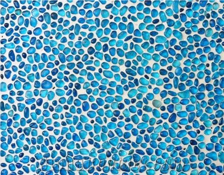 Blue Crystal-4901 Glass Pebble Mosaic