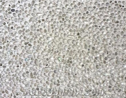 Clear Color-4914 Glass Pebble Mosaic