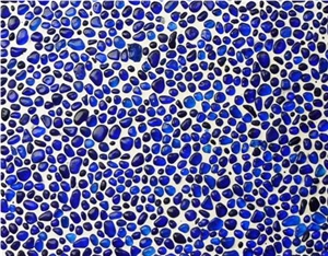 Dark Blue-4908 Glass Pebble Mosaic