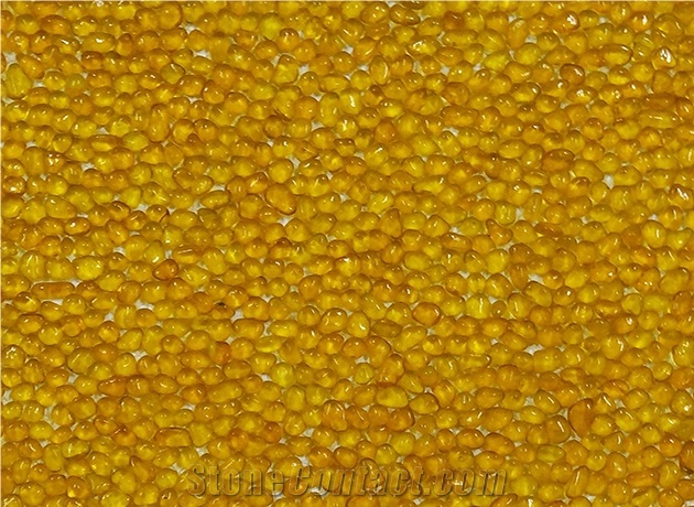 Deep Orange-4913 Glass Pebble Mosaic