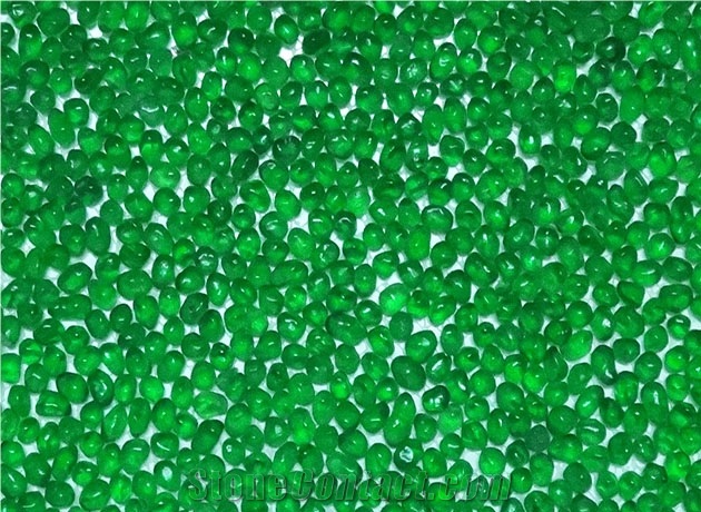 Green Crystal-4910 Glass Pebble Mosaic
