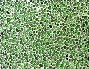 Green Crystal-4910 Glass Pebble Mosaic