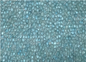 Light Blue-4907 Glass Pebble Mosaic
