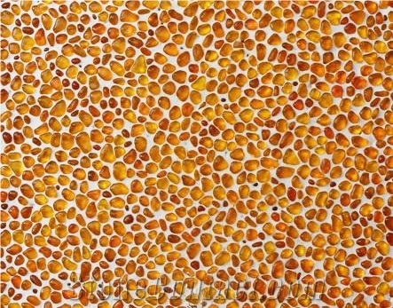Orange Crystal-4903 Glass Pebble Mosaic