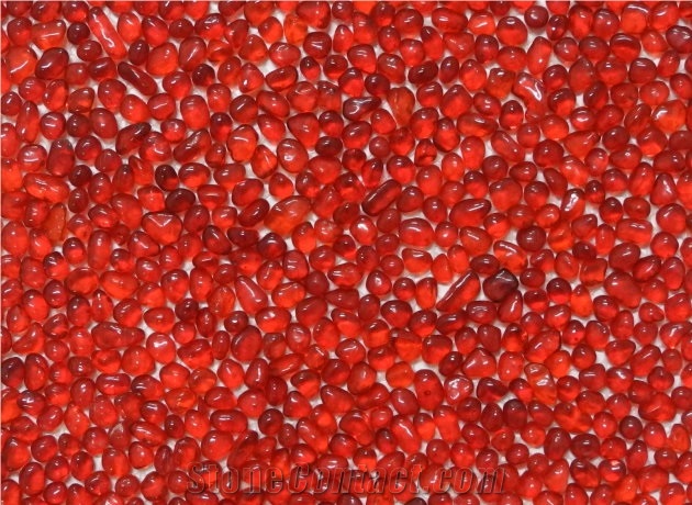 Red Crystal-4902 Glass Pebble Mosaic