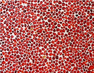 Red Crystal-4902 Glass Pebble Mosaic