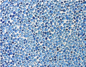 Sky Blue-4904 Glass Pebble Mosaic