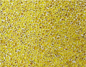 Yellow Crystal-4909 Glass Pebble Mosaic