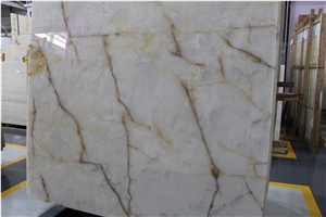 Afghanistan White Onyx Jade Polished Slabs With Red Vein