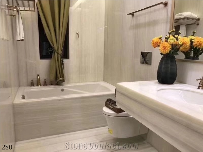 Athen White Marble Slab Tiles Bathroom Floor Use