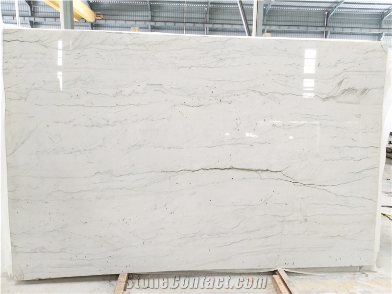 Brazil Bianco Calacatta White Marble Slab Wall Use