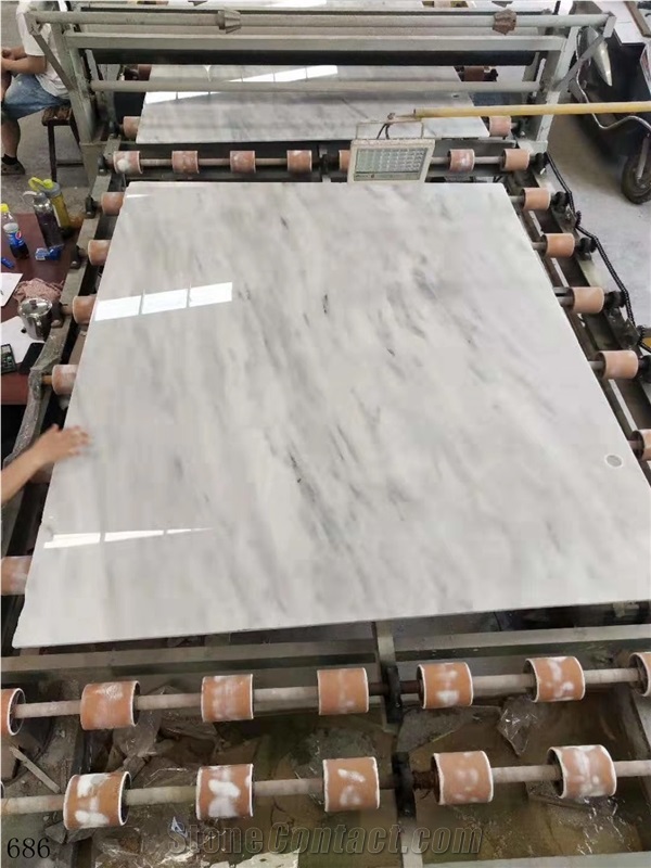 China Alice White Marble Slab Tiles Flooring Use
