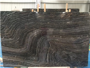 China Antico Wood Vein Black Marble For Floor Tiles