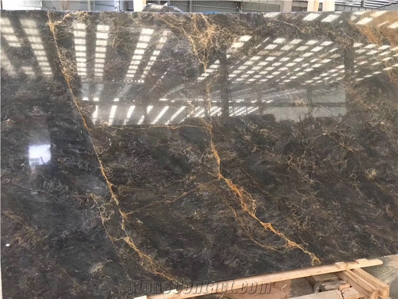 China Bulgri Gold Marble Slab Tiles Wall Use