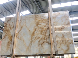 China Golden Jade Slab Wall Floor Tiles Vanity Use