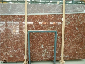 China Rose Red Marble Slab Wall Floor Tiles Use