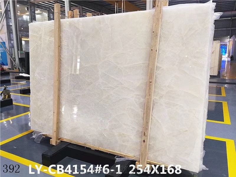 China White Ice Onyx Slab Wall Floor Tiles
