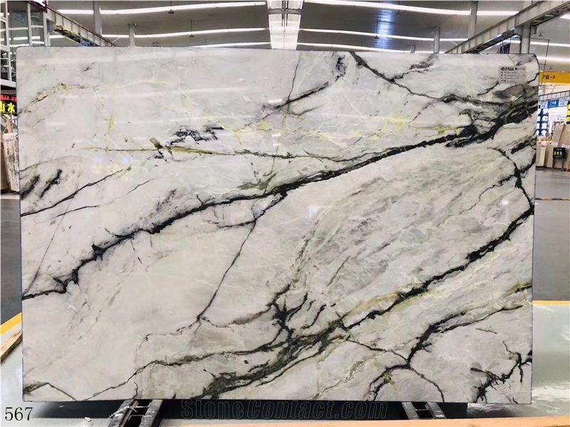 Clivia White Marble Slab Tile in China Market