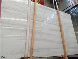 Eurasian White Wood Grain Marble Slab Tile Stone