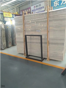 Greece Alfy Wood White Marble Slab Tiles Wall Use