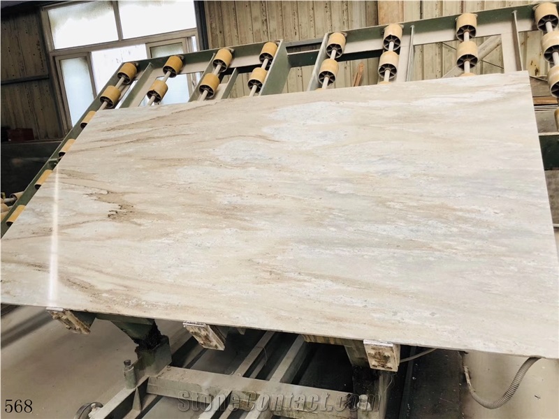 Hebei Crystal White Wood Marble Slab in China