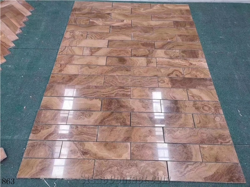 Imperial Wood Vein Marble Royal Yellow Floor Tiles