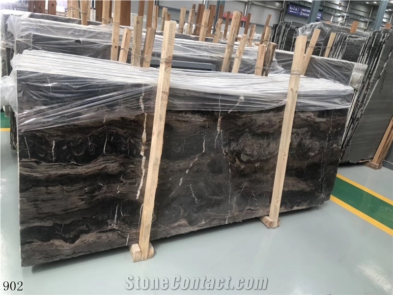 India Cappuccino Brown Marble Slab in China Market