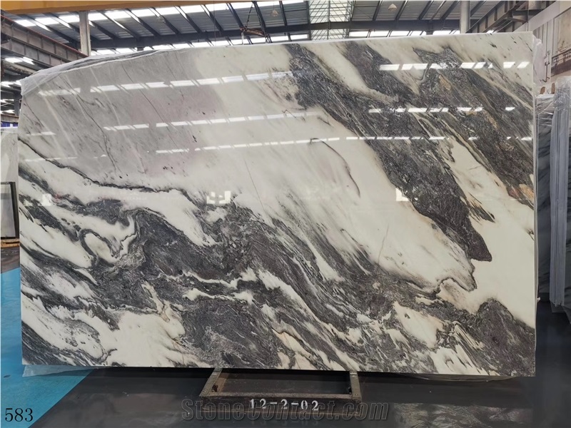 Ink White Marble Mountain Jade Slab in China