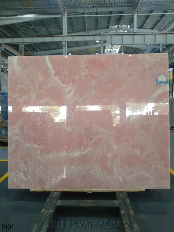 Iran Naghadeh Pink Onyx Slab Wall Tiles Vanity Use