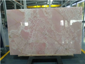 Iran Naghadeh Pink Onyx Slab Wall Tiles Vanity Use