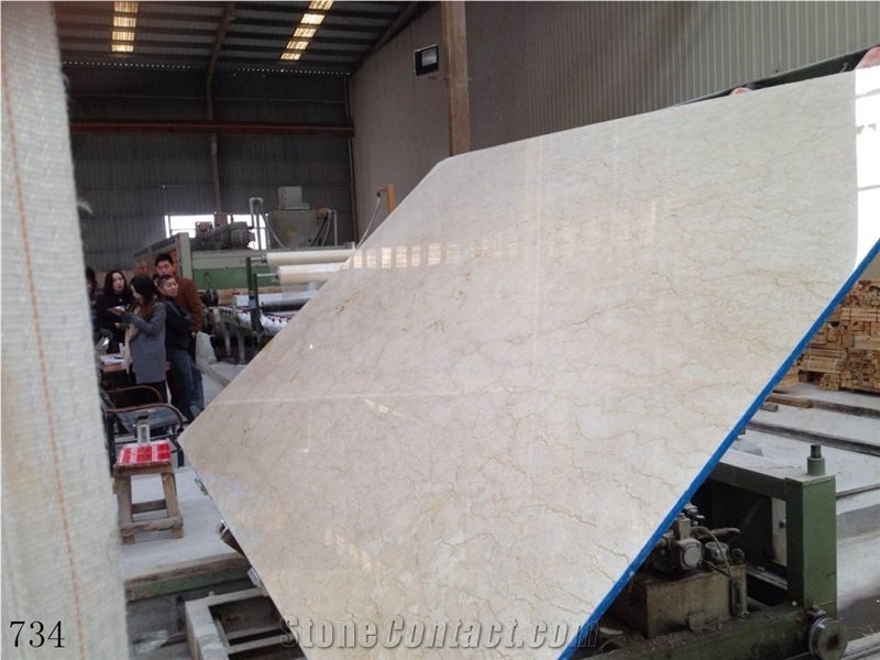 Iran Silk Beige Marble Slab Wall Floor Tiles Use