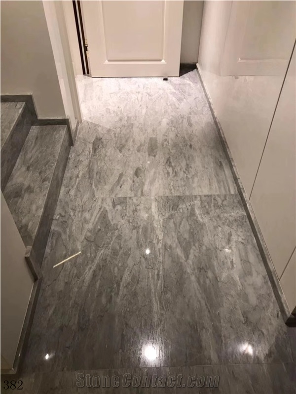 Italy Silver Grey Marble Slab Wall Floor Tiles Use