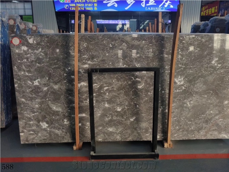 Ocean Gray Fossil Grey Marble Slab in China Market
