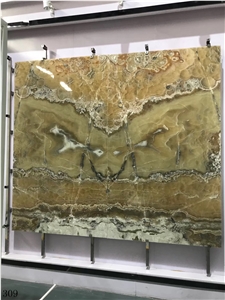Peru Brown Onyx Slab Tiles Walling Flooring Use