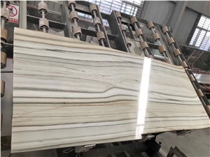 Putin Wood Grain White Marble Flooring Tiles Slabs