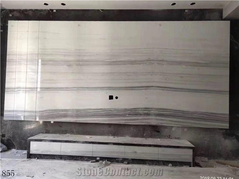 Snowflake Grain Wood Marble Slabs Interior Wall